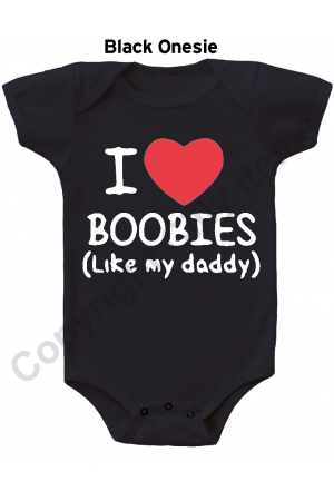 I Love Boobies Like My Daddy Gerber Onesie Funny Baby Shower Gift Infant T Shirt